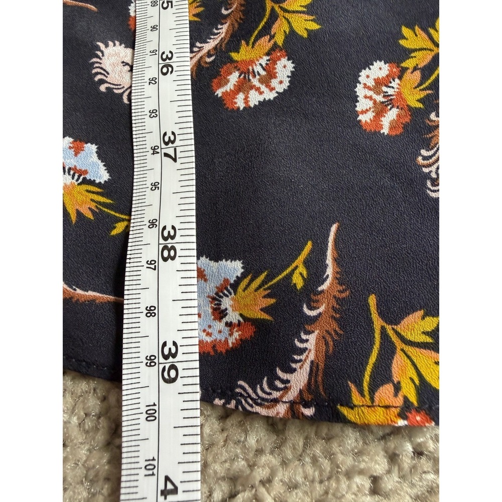 Banana Republic Navy Blue Feather Print Pintuck Shirt Dress Long Sleeve - Picture 14 of 15